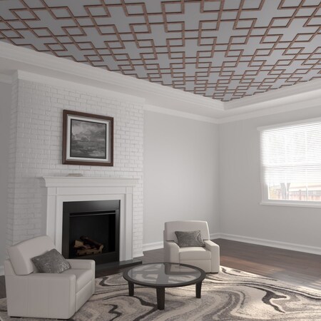 Ekena Millwork 29 78W x 29 78H x 38T Small Fowler Decorative Fretwork Wood Ceiling Panels, Walnut CELW30X30X0375FLRWA